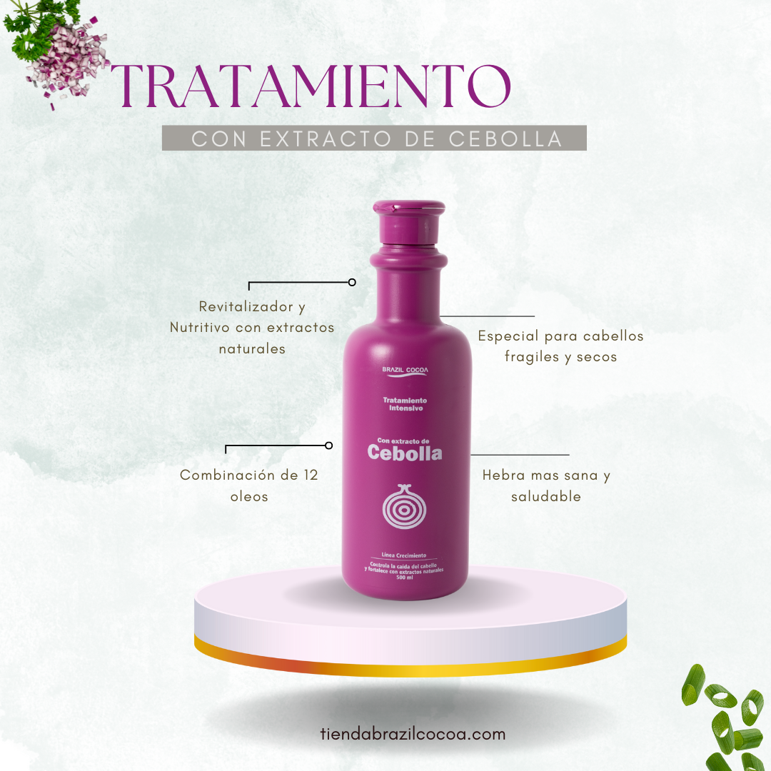 Tratamiento Extracto de Cebolla X 500ml (Estimula el Crecimiento e Hidrata)