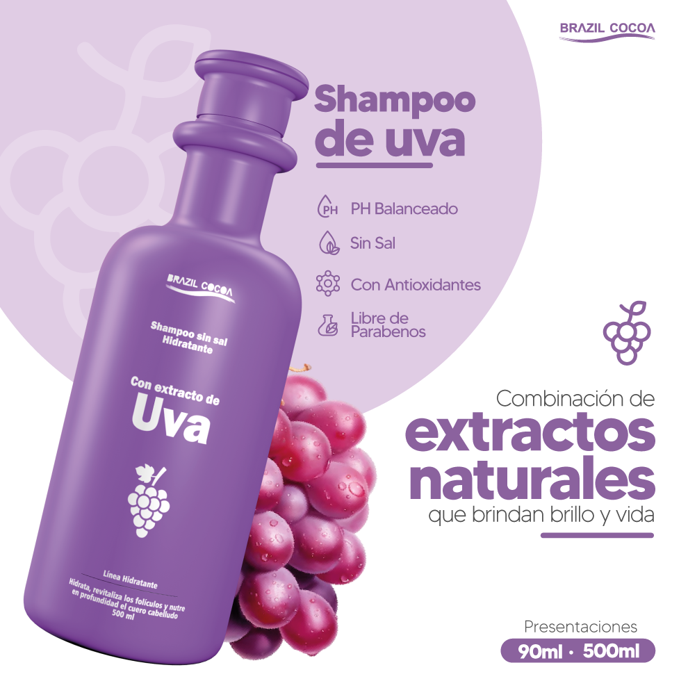 Shampoo de Uva X 500ml (Hidratante)