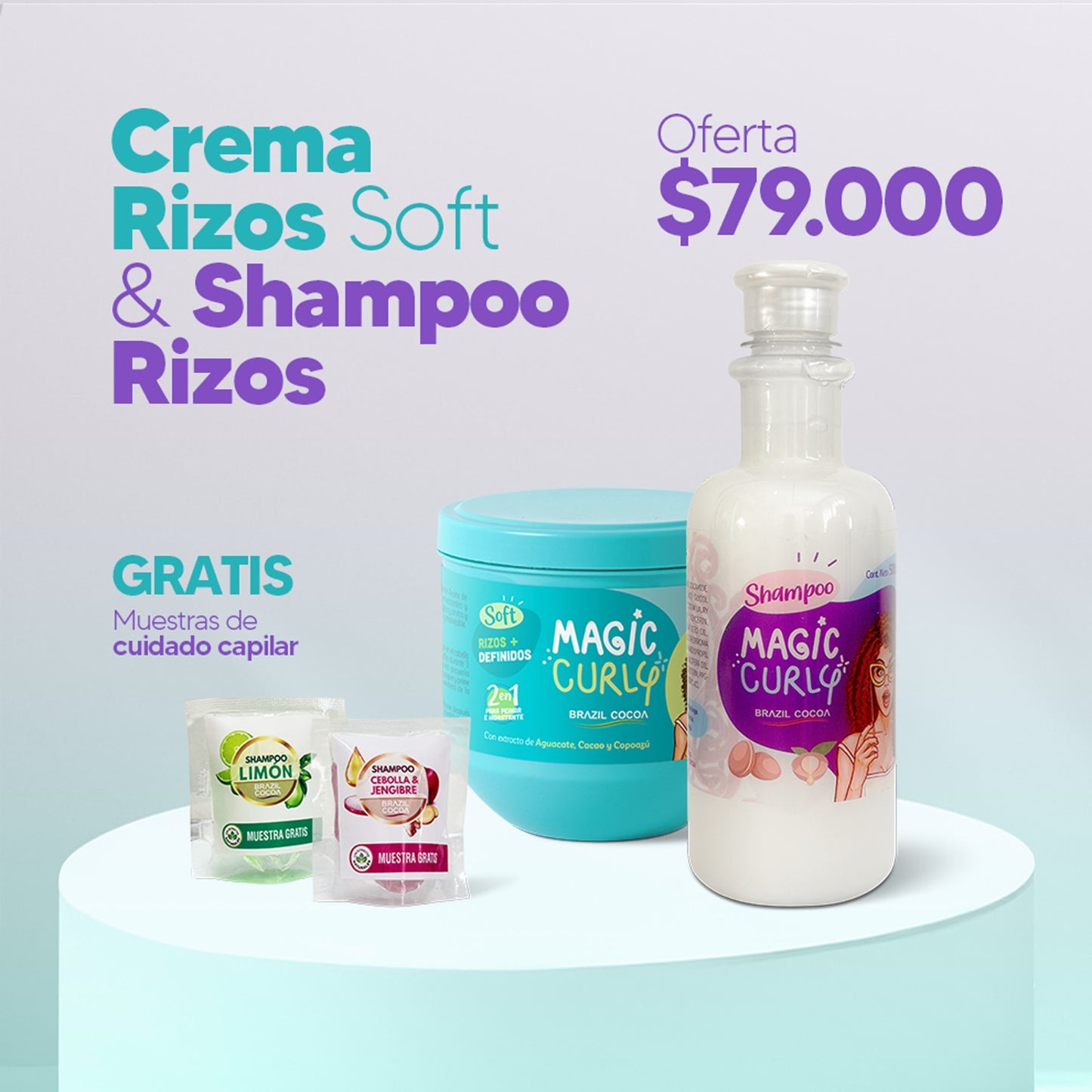 KIT CURLY SHAMPOO + CREMA RIZOS x500ml