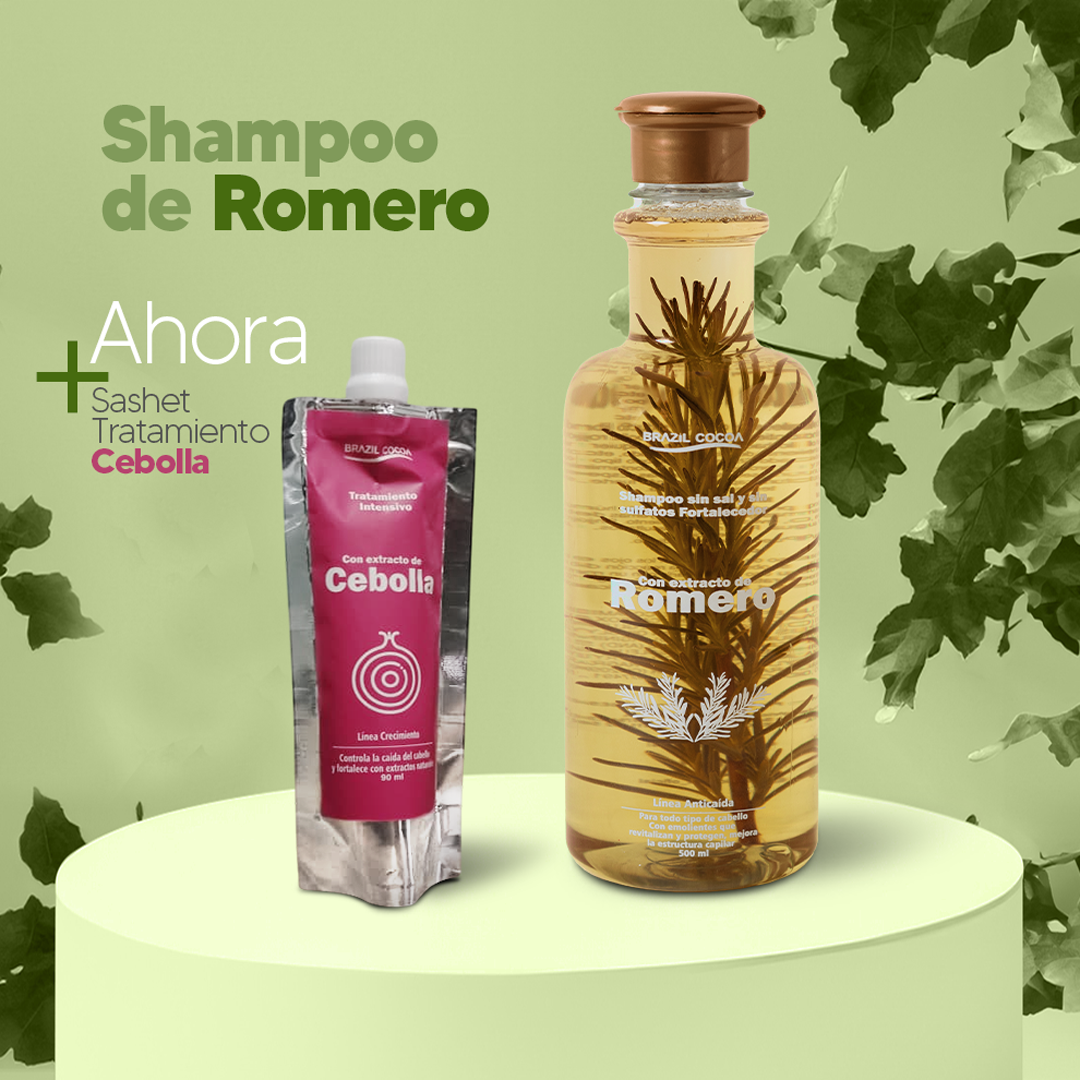 Shampoo de Romero X 500ml + Tratamiento Cebolla X 90ml (Precio Especial)