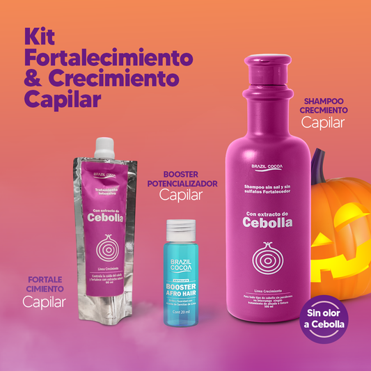 Kit Crecimiento y Fortalecimiento capilar de cebolla + Booster (sin olor a Cebolla)