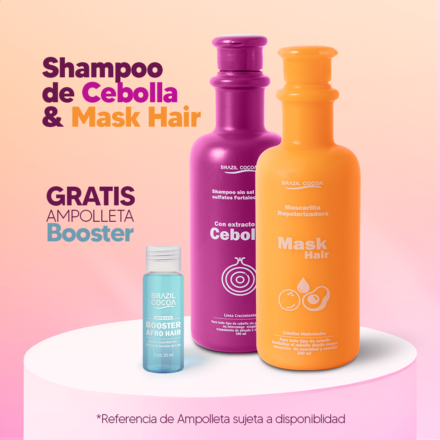 KIT SH CEBOLLA 500ML + MASK - HAIR 500ML (GRATIS Booster potencializador)