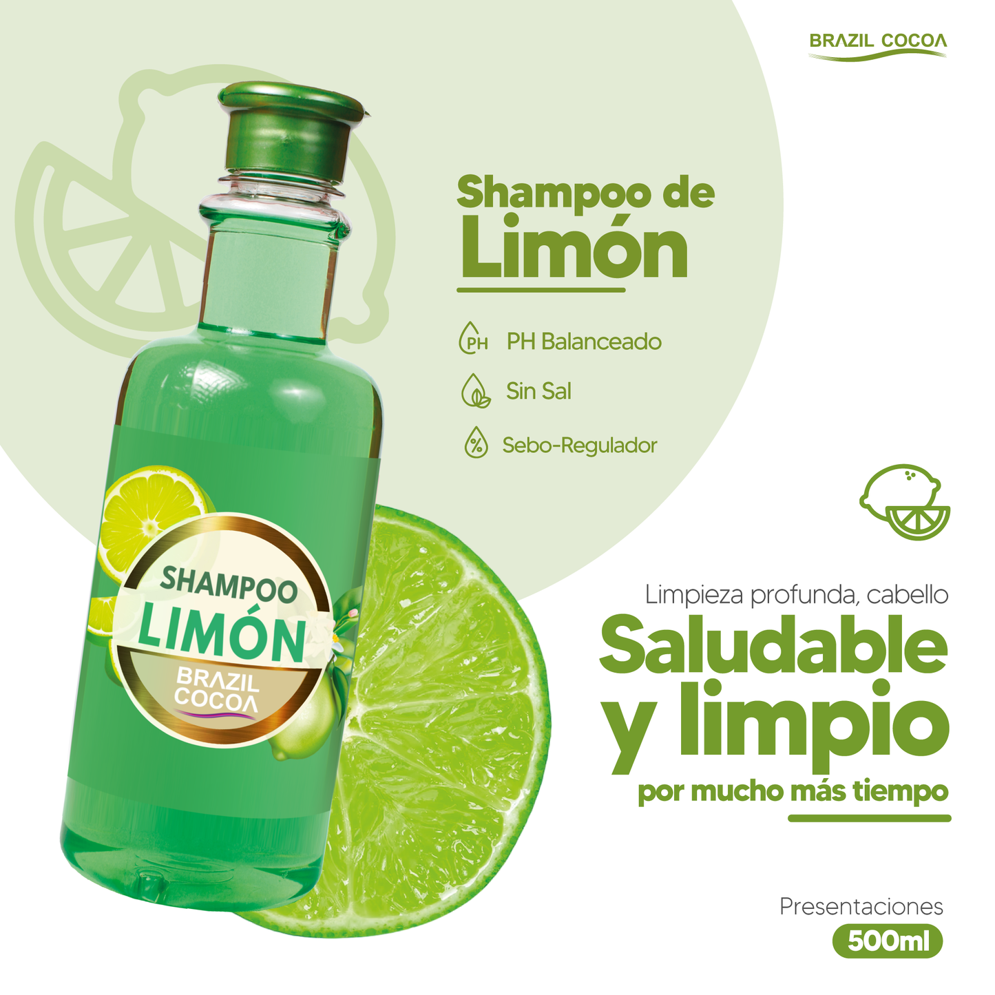 Shampoo Limón X 500ml Anticaspa (Disminuye el Exceso de Grasa en el Cabello)