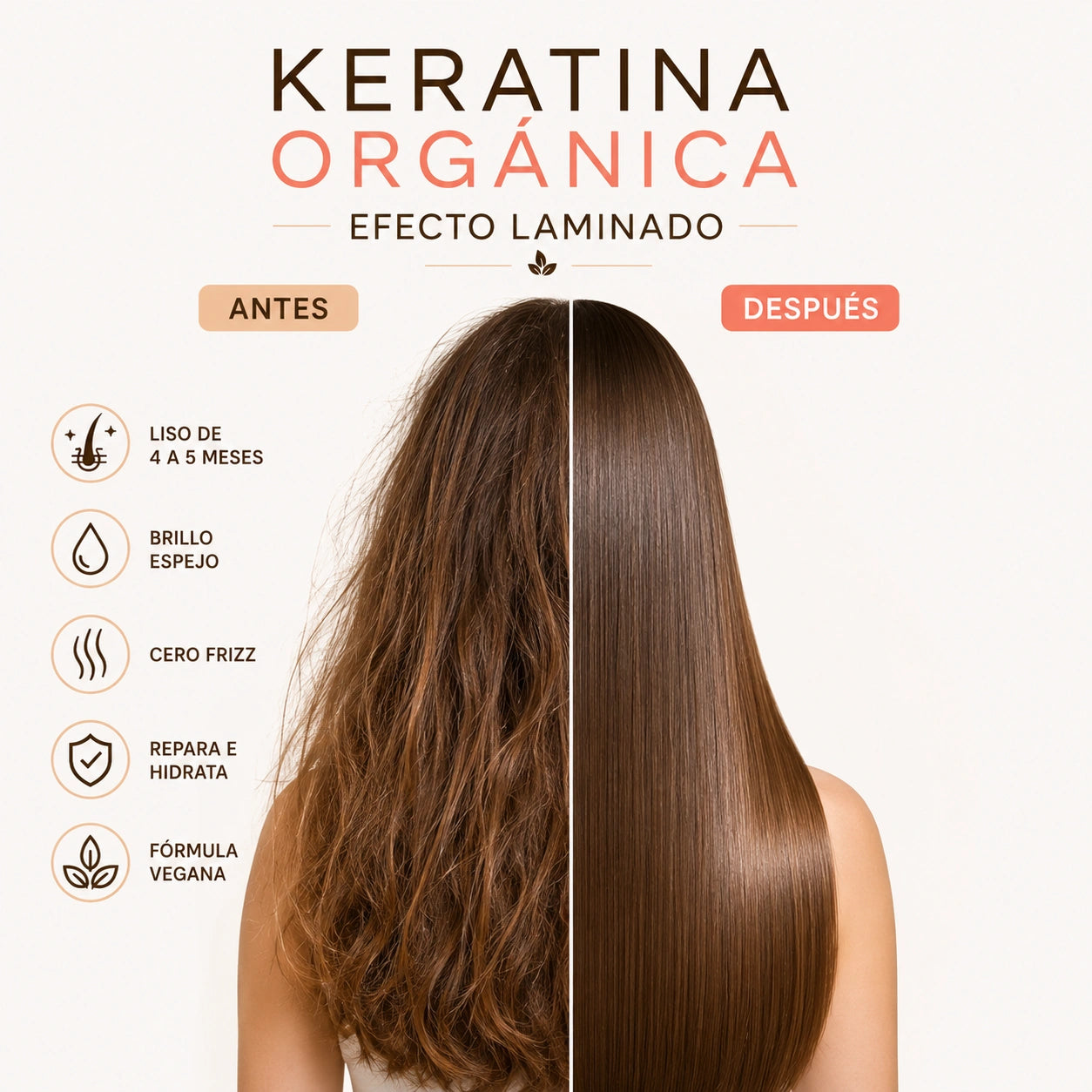 Keratina efecto laminado (Gratis Tratamiento Repolarizador)