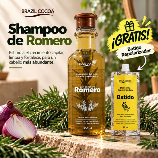 Shampoo de Romero 500ml Gratis Batido Repolarizador