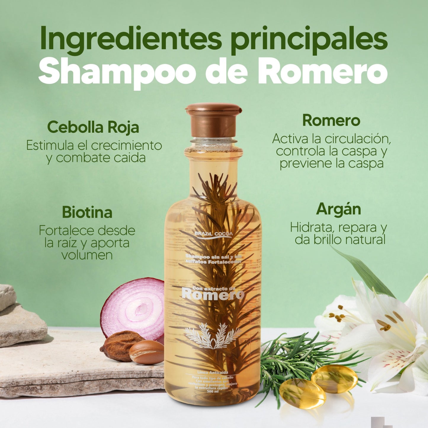SHAMPOO DE ROMERO X500ML (Gratis sobre mantra capilar))