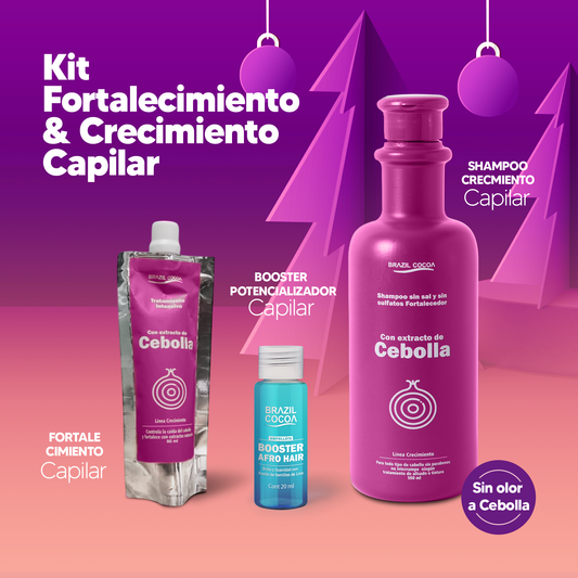 Kit Crecimiento y Fortalecimiento capilar de cebolla + Booster (sin olor a Cebolla)