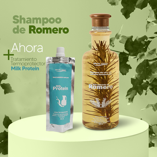 Shampoo de Romero 500ml Gratis Termoprotector Milk Protein X 90ml